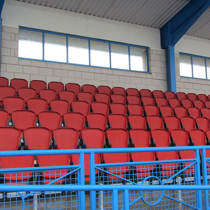 Shildon sports centre spectator seating project installation 3