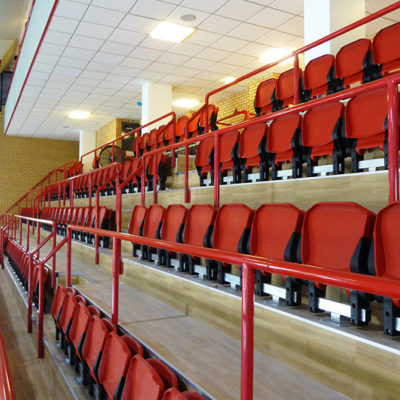 macclesfield sports centre spectator seating installation 4