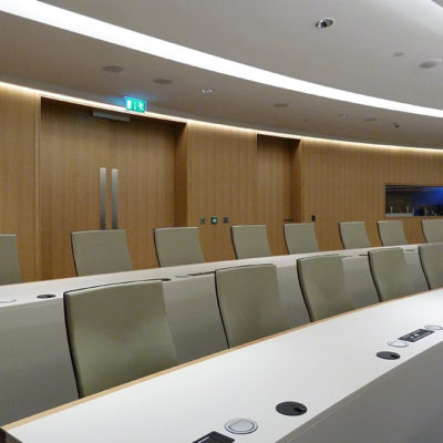 morgan stanley turn and learn auditorium seating installation 3